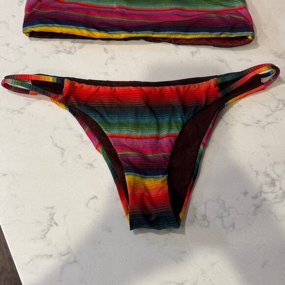 Pilyq PQ Maya Gypsy Halter & Reversible Full Cut Hipster size S bikini bohemian - Picture 3 of 8